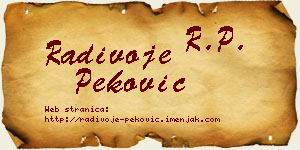Radivoje Peković vizit kartica